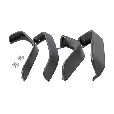 Rough Country Front & Rear Flat Fender Flare Set (Black) - 10533
